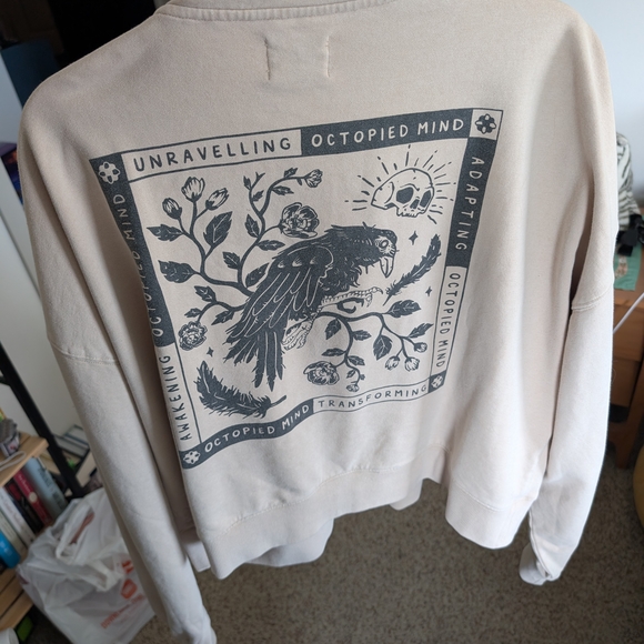 Octopied Mind "Adapting" Cropped Half-Zip Pullover Sweatshirt 3x - Picture 4 of 4